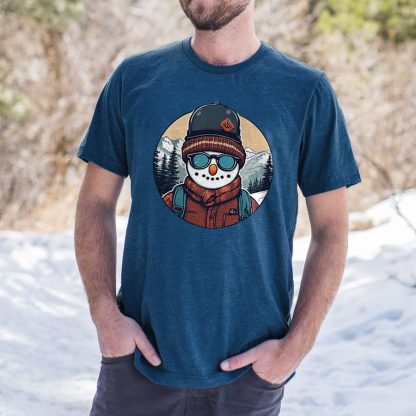 Winter Snowman Printed Men's T-shirt