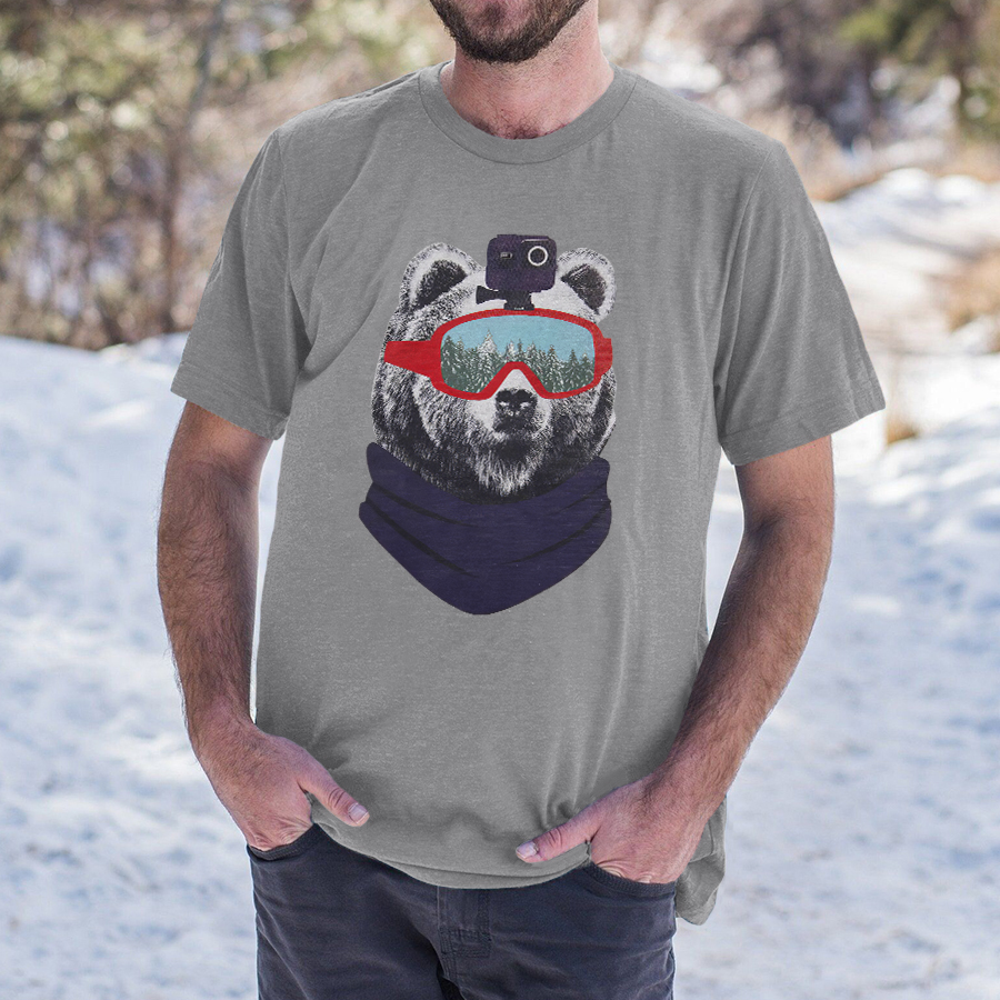 Ski Bear Printed Men's T-shirt