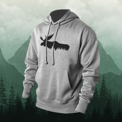 Forest Reindeer Printed Men's Hoodie