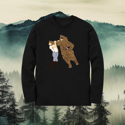 Funny Bear Fighting Long Sleeves T-shirt