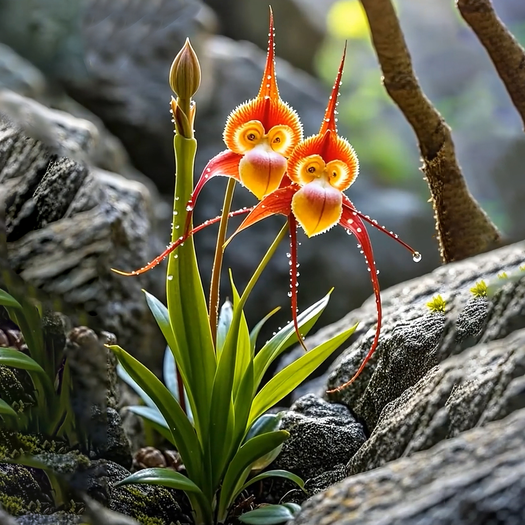Red Silk Flower Monkey Face Orchid Rare Plant Seeds🌼