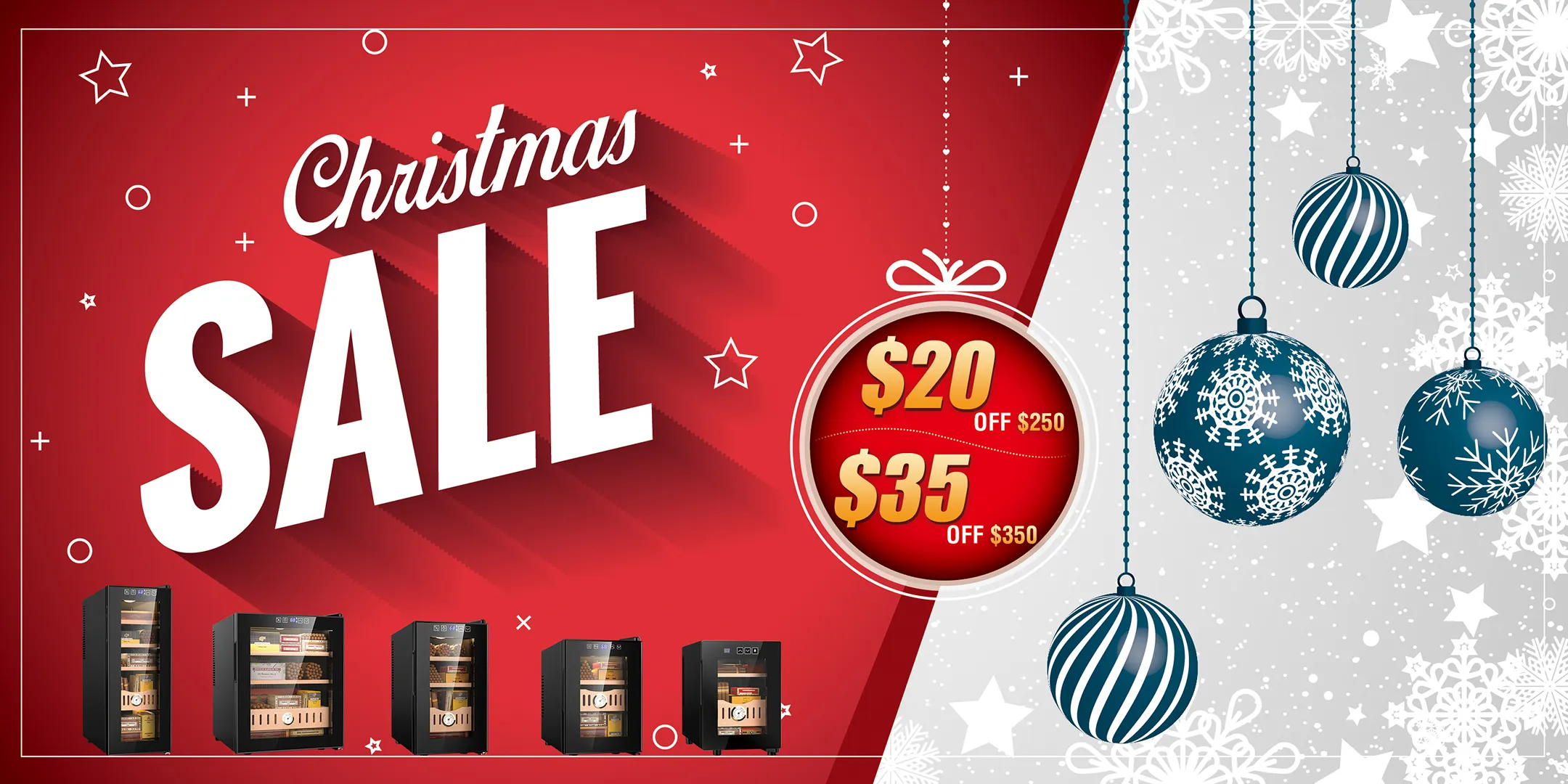 Mojgar Christmas Sales: Save up to $35 on premium humidors and wine fridges.