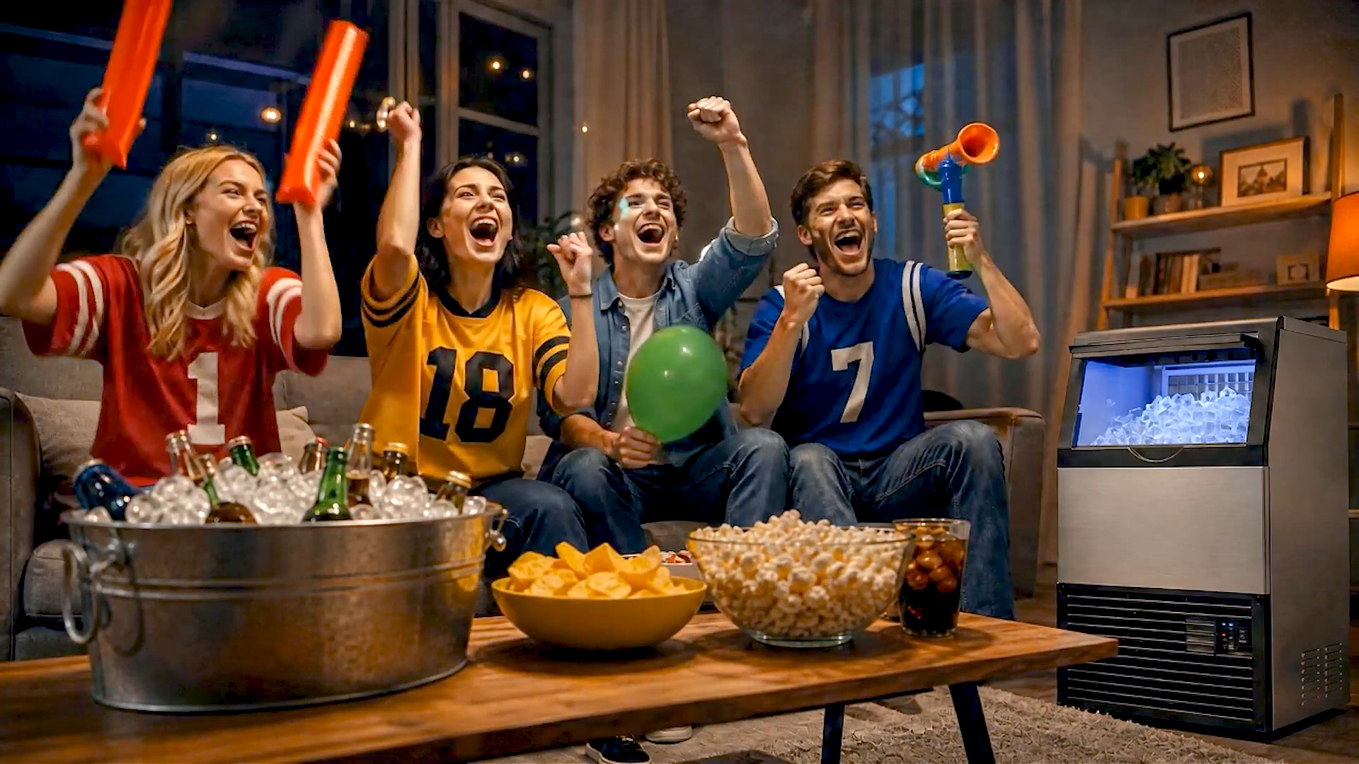 100 lb ice maker for game night, party drinks, and home entertainment spaces