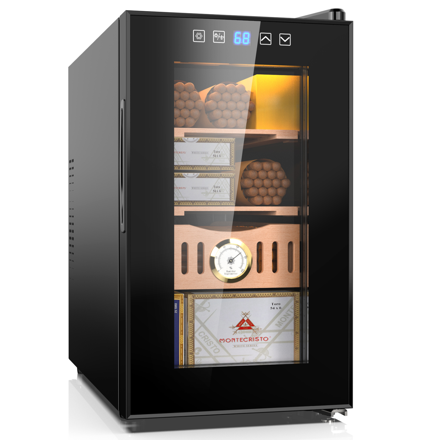 Mojgar Cigar Humidor Box - Cedar Wood Cigar Box for 500 Cigars with Digital Hygrometer, Cigar Gift for Men, Cigar Aficionados & Father