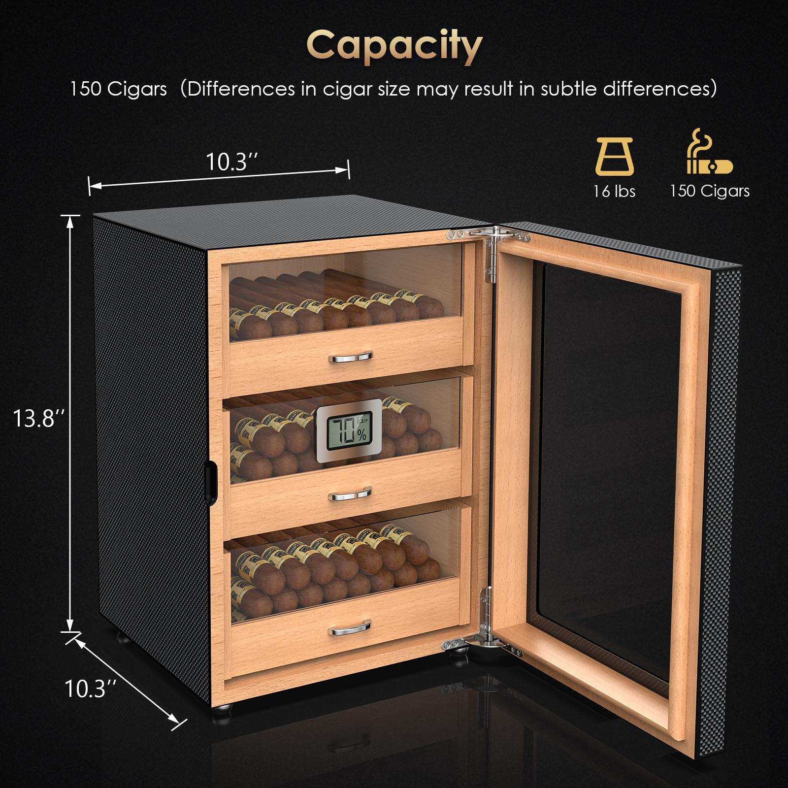 Cigar Humidor Cabinet 100-150 Counts