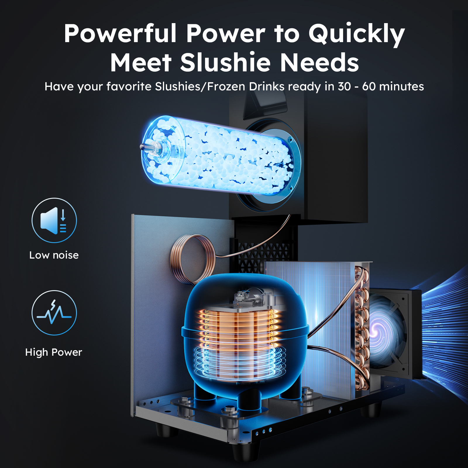 Mojgar Pro 3L Slush Machine features a powerful high-efficiency compressor for rapid freezing, delivering slushies and frozen drinks in 30-60 minutes. Low-noise operation with advanced cooling technology ensures smooth performance for home and commercial use.