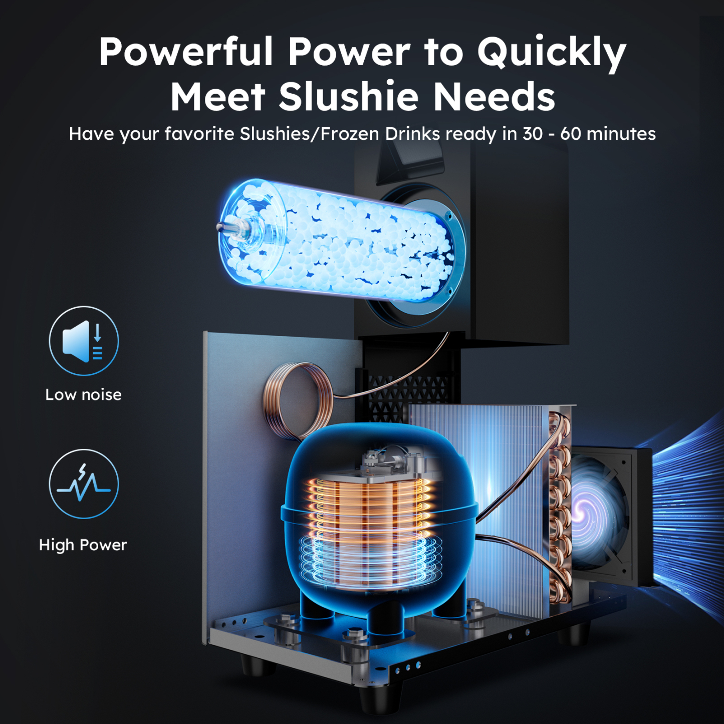 Mojgar Pro 3L Slush Machine features a powerful high-efficiency compressor for rapid freezing, delivering slushies and frozen drinks in 30-60 minutes. Low-noise operation with advanced cooling technology ensures smooth performance for home and commercial use.