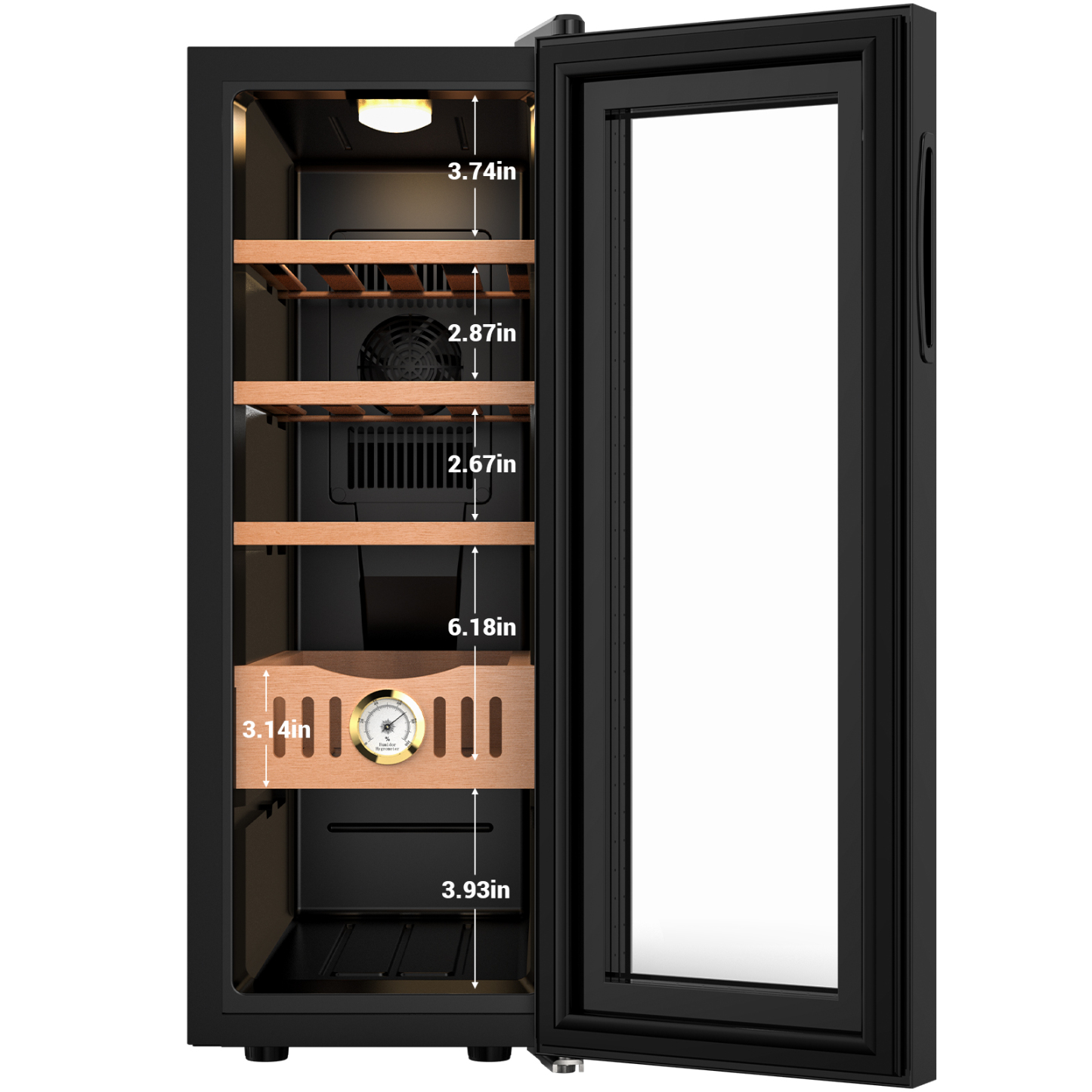 Mojgar 35L Electric Cigar Humidor - 250 Cigar Capacity with Cooling & Heating