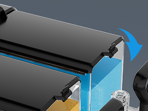 Mojgar Slushie Machine features an easy-to-open lid for convenient filling and cleaning. The user-friendly design ensures smooth operation while preparing your favorite frozen drinks.