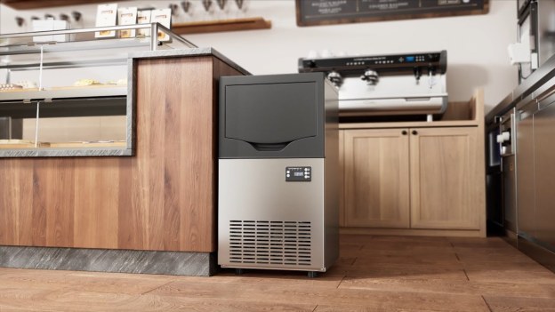 Mojgar Commercial 100Lbs/24H Ice Maker - Freestanding with 33Lbs Storage Capacity, Adjustable Ice Sizes, Quiet Operation, Perfect for Home & Business