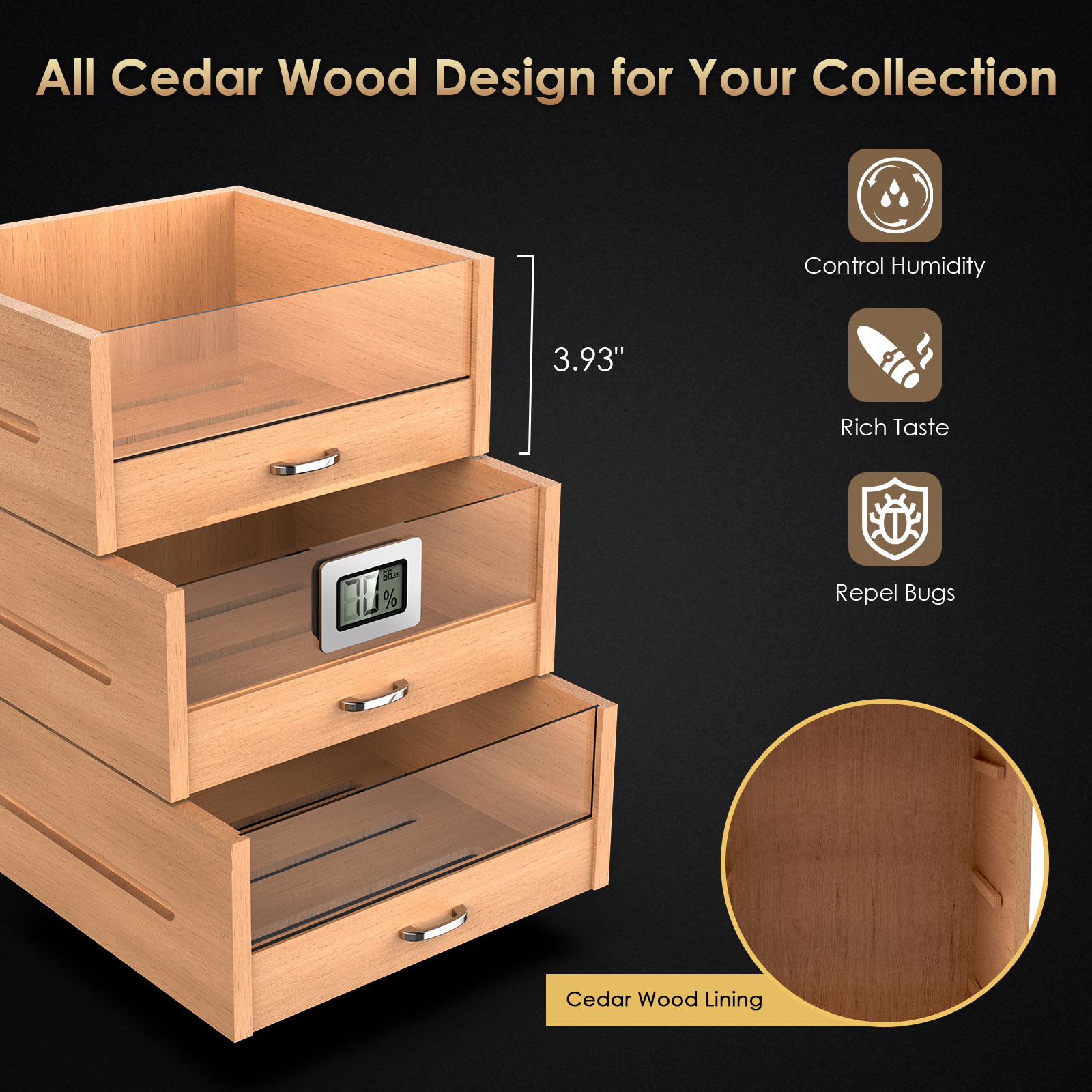 Cigar Humidor Cabinet 100-150 Counts