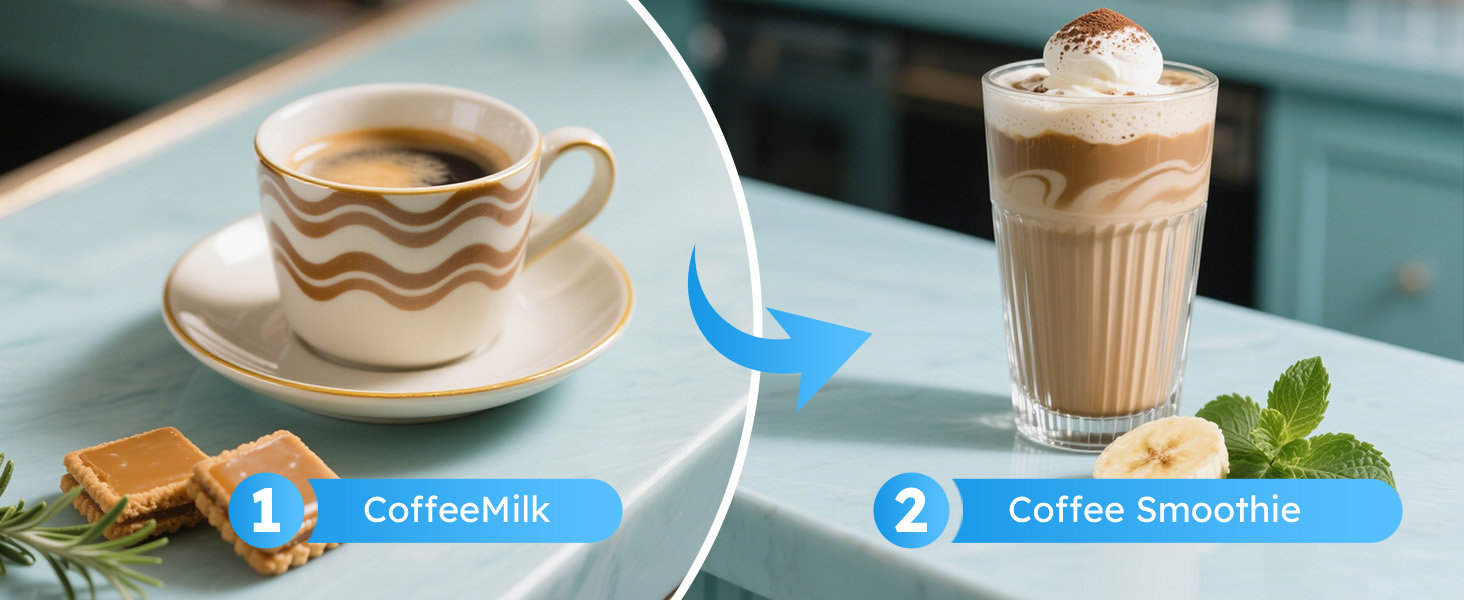 {"default":"Transform your coffee milk into a smooth and creamy coffee smoothie, perfect for a refreshing and delicious beverage."}
