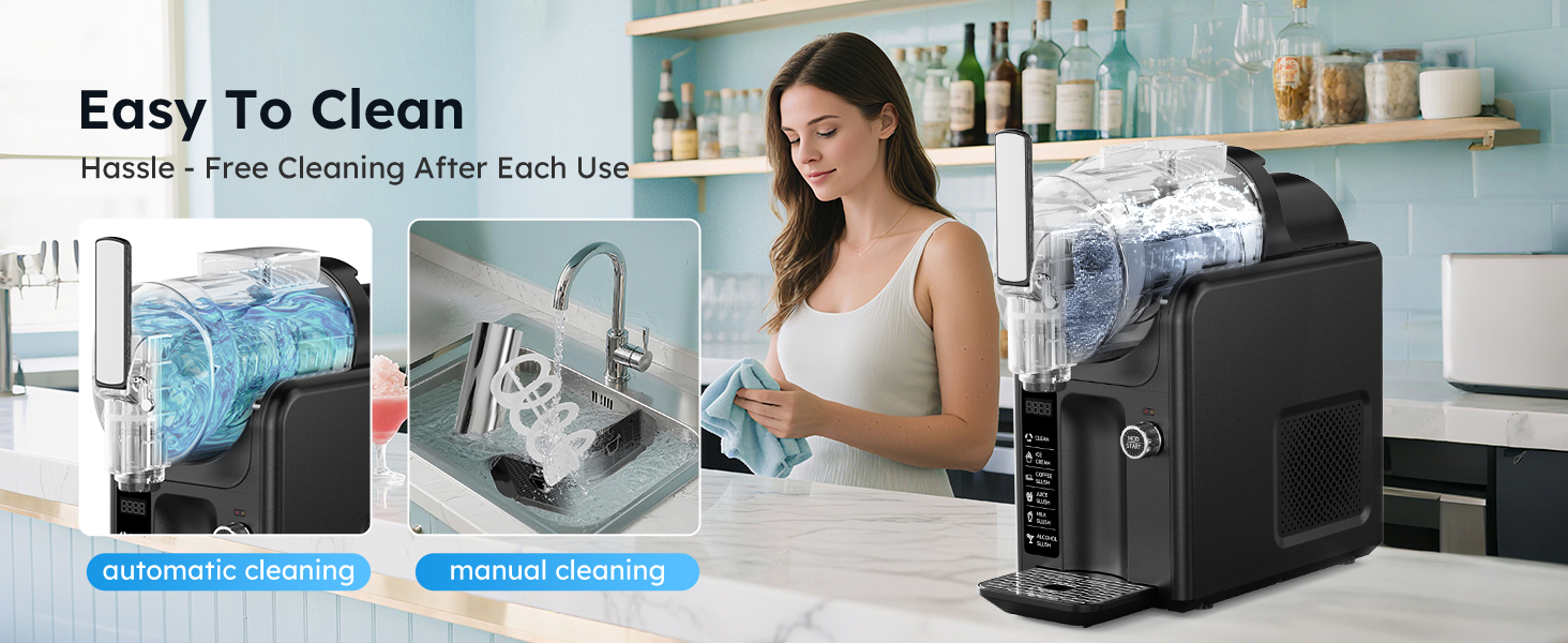 {"default":"Mojgar Slushy Machine with easy cleaning feature – Automatic and manual cleaning options for hassle-free maintenance, ensuring convenience after every use."}
