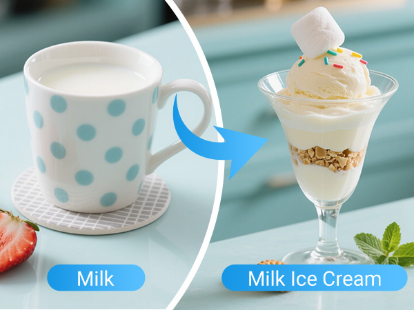 {"default":"Transform your milk into a delicious milk ice cream topped with sweet ingredients like strawberries, nuts, and marshmallows for a perfect dessert treat."}
