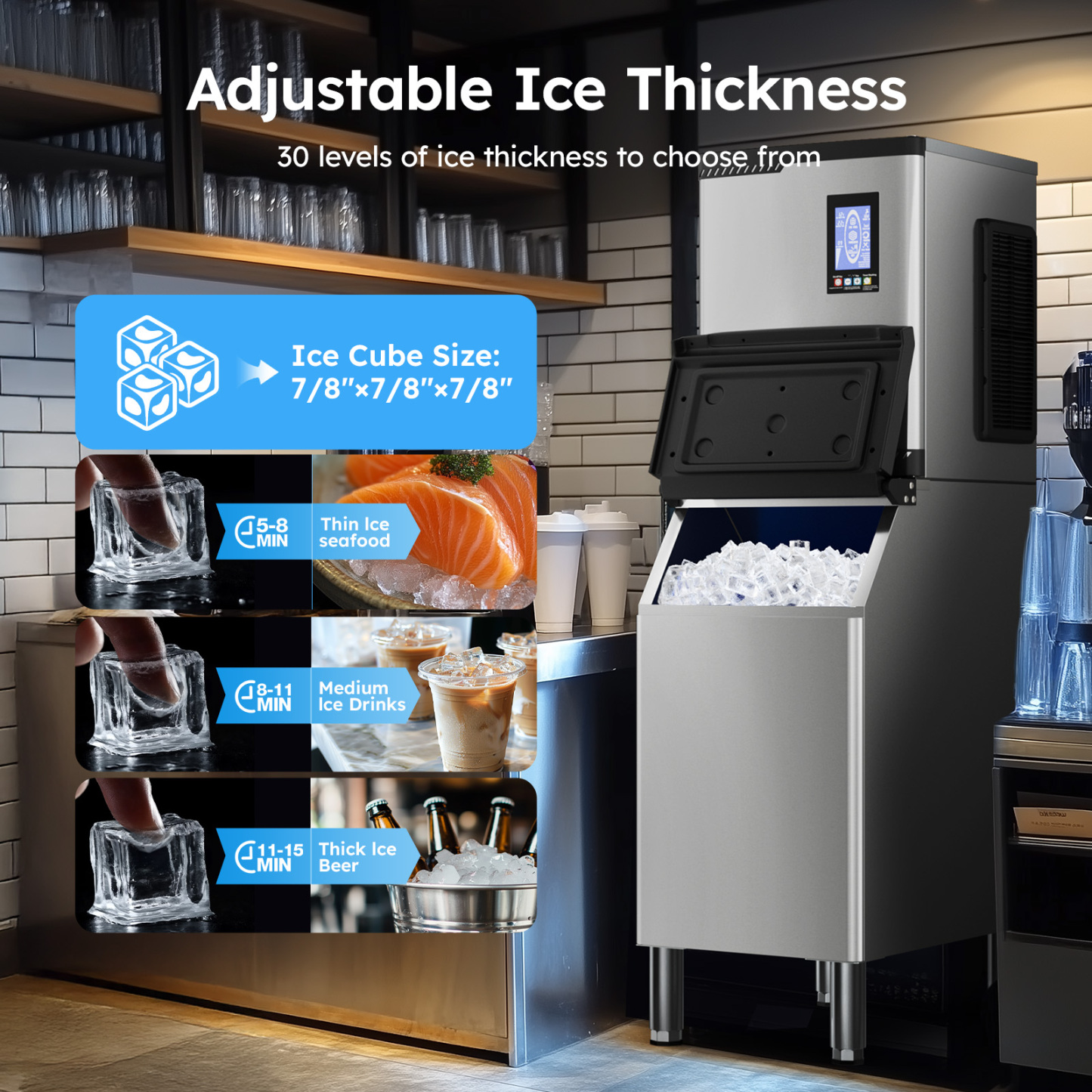  Mojgar Commercial Ice Maker – 680 LBS/Day | High-Efficiency Industrial Ice Machine (Main Unit Only)