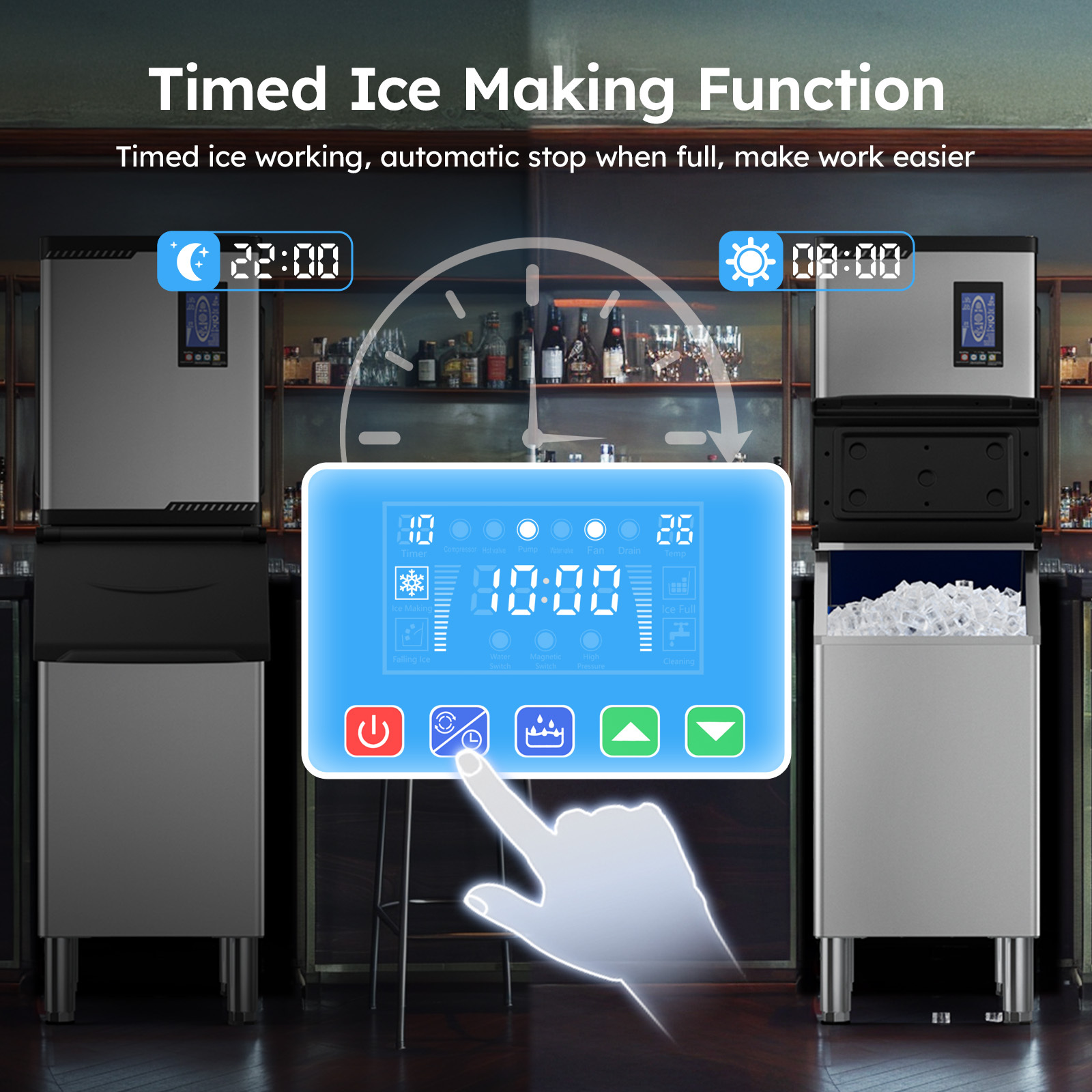  Mojgar Commercial Ice Maker – 680 LBS/Day | High-Efficiency Industrial Ice Machine (Main Unit Only)