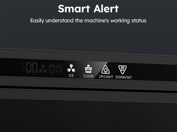 {"default":"Mojgar clear ice cube maker with LCD display showing machine working status, including ice production, cleaning, and settings, for easy operation and monitoring at home bar."}
