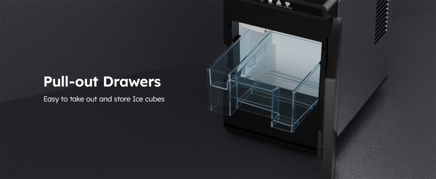 {"default":"Mojgar clear ice cube maker with pull-out drawers for easy removal and storage of ice cubes, crystal-clear, slow-melting ice for whiskey, cocktails, and home bar."}
