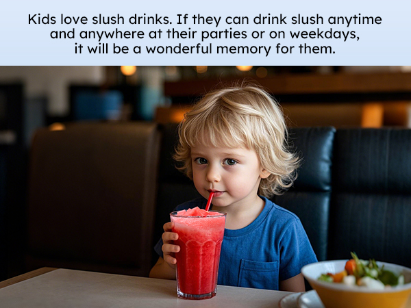 Kids love slushy drinks! Mojgar slushy machine provides a fun and refreshing experience for children at parties or during weekdays. Easy to use and perfect for making kid-friendly frozen beverages.  