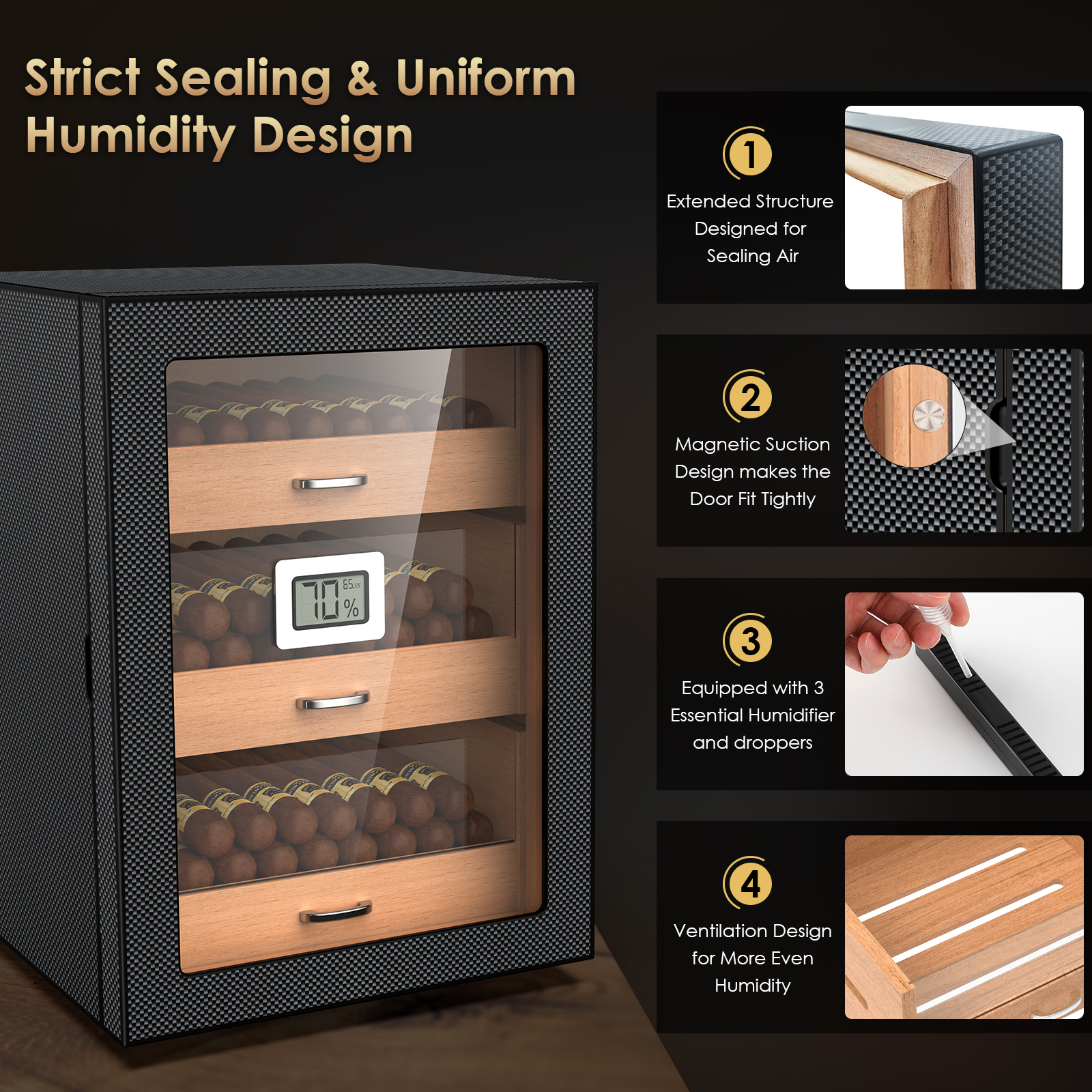 Cigar Humidor Cabinet 100-150 Counts