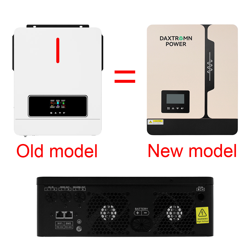 Upgraded Daxtromn Power Mppt 4.2KW Hybrid Solar Inverter 24VDC Batteryless working PV input 90-450V Grid Tie Hybrid Solar Inverter 48V 220V 120-450VDC 140A MPPT Solar Controller Dual Ouput Photovoltaic Inverter