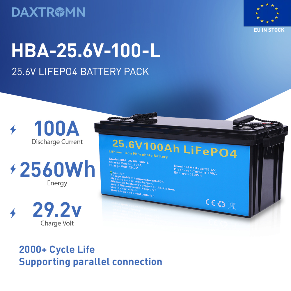 DAXTROMN 25.6V LIFEPO4 BATTERRY 100AH BUILT-IN BMS LITHIUM LON BATTERIES 