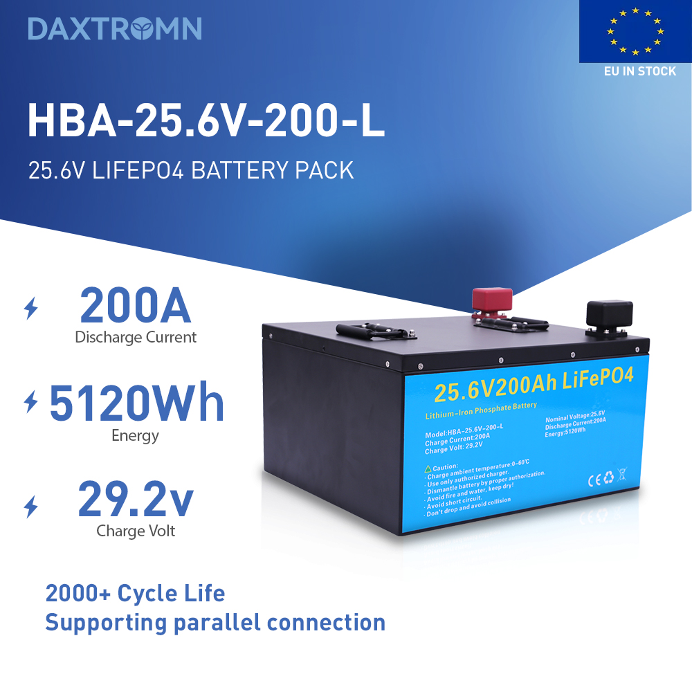 DAXTROMN 25.6V LIFEPO4 BATTERRY 200AH BUILT-IN BMS LITHIUM LON BATTERIES 