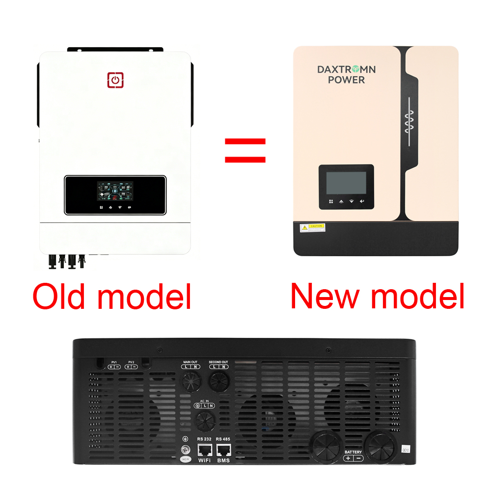 BMS DAXTROMN BMS 2XMPPT 140A 160A On-Grid/Off-Grid 10kw 10.2KW Pure Sine Wave Inverter with Charger DC 48V 230VAC Dual PV In-Put a 2  Output 100000w