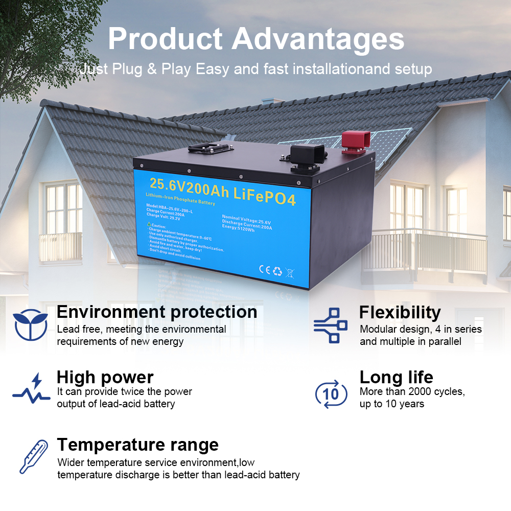DAXTROMN 25.6V LIFEPO4 BATTERRY 200AH BUILT-IN BMS LITHIUM LON BATTERIES 