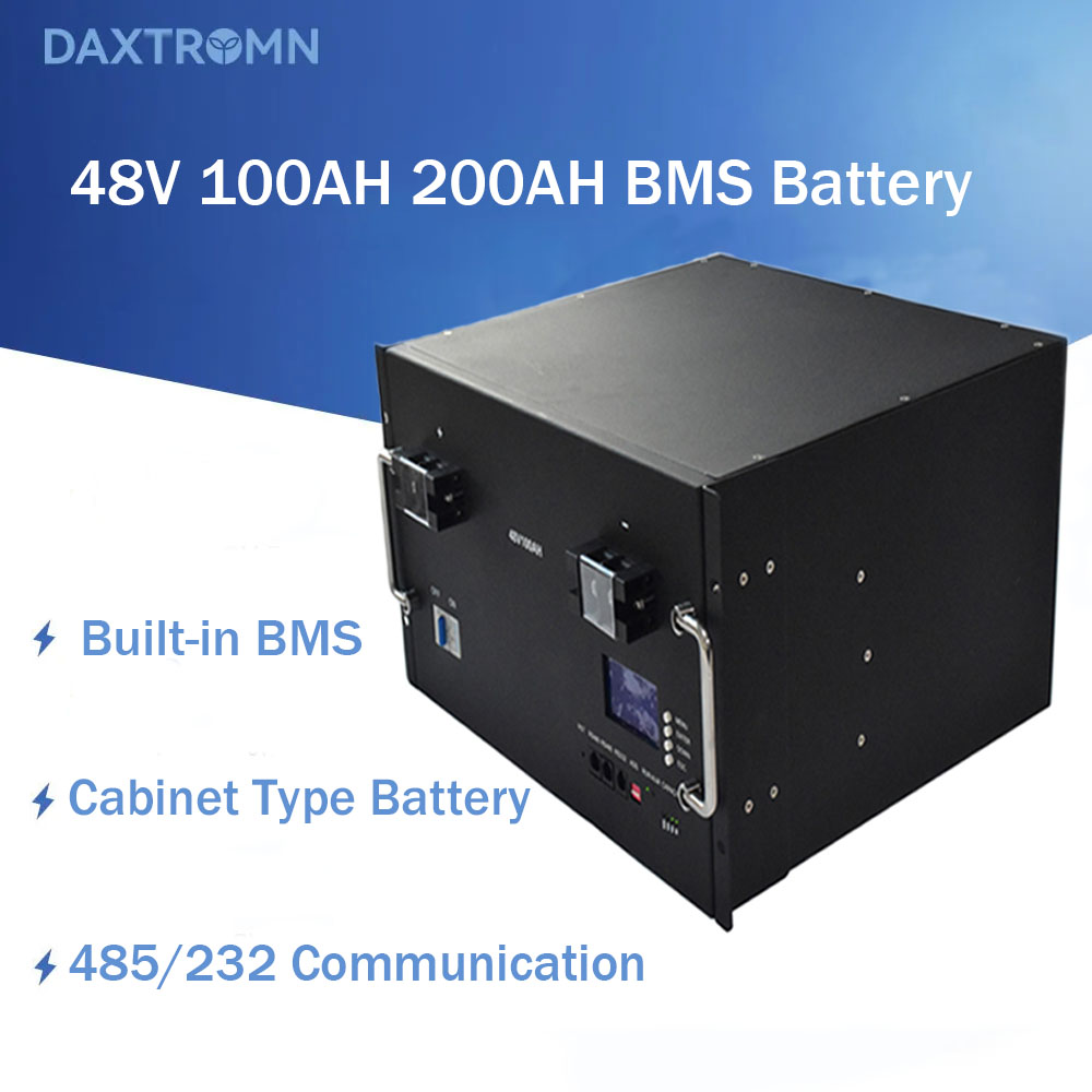 DAXTROMN 48V 100AH 200AH Cabinet Type Battery Built-in BMS Sytem 485/232 Communication Output Battery DDP Shipping For Europe