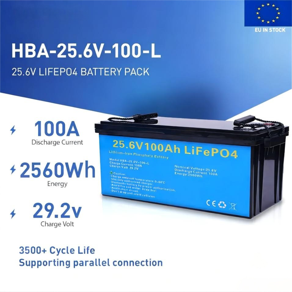DAXTROMN 25.6V(24V) 100AH  2560kWh Lifepo4 Batterry  Lithium Battery EU Tax Free