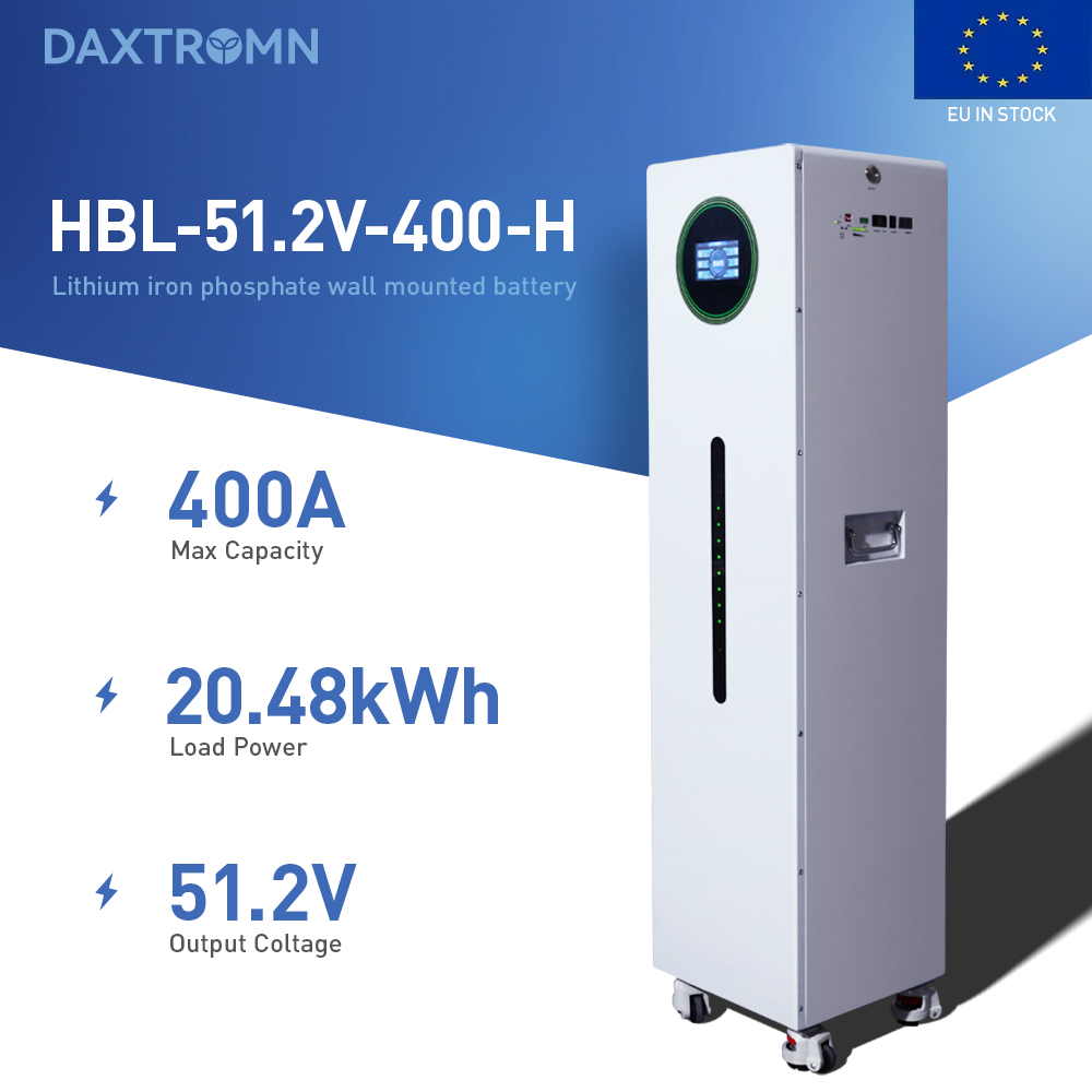 DAXTROMN 20kWh LIFEPO4 BATTERY 51.2V(48V) 400Ah BUILT-IN BMS PORTABLE MOBILE BATTERY EU NO TAX