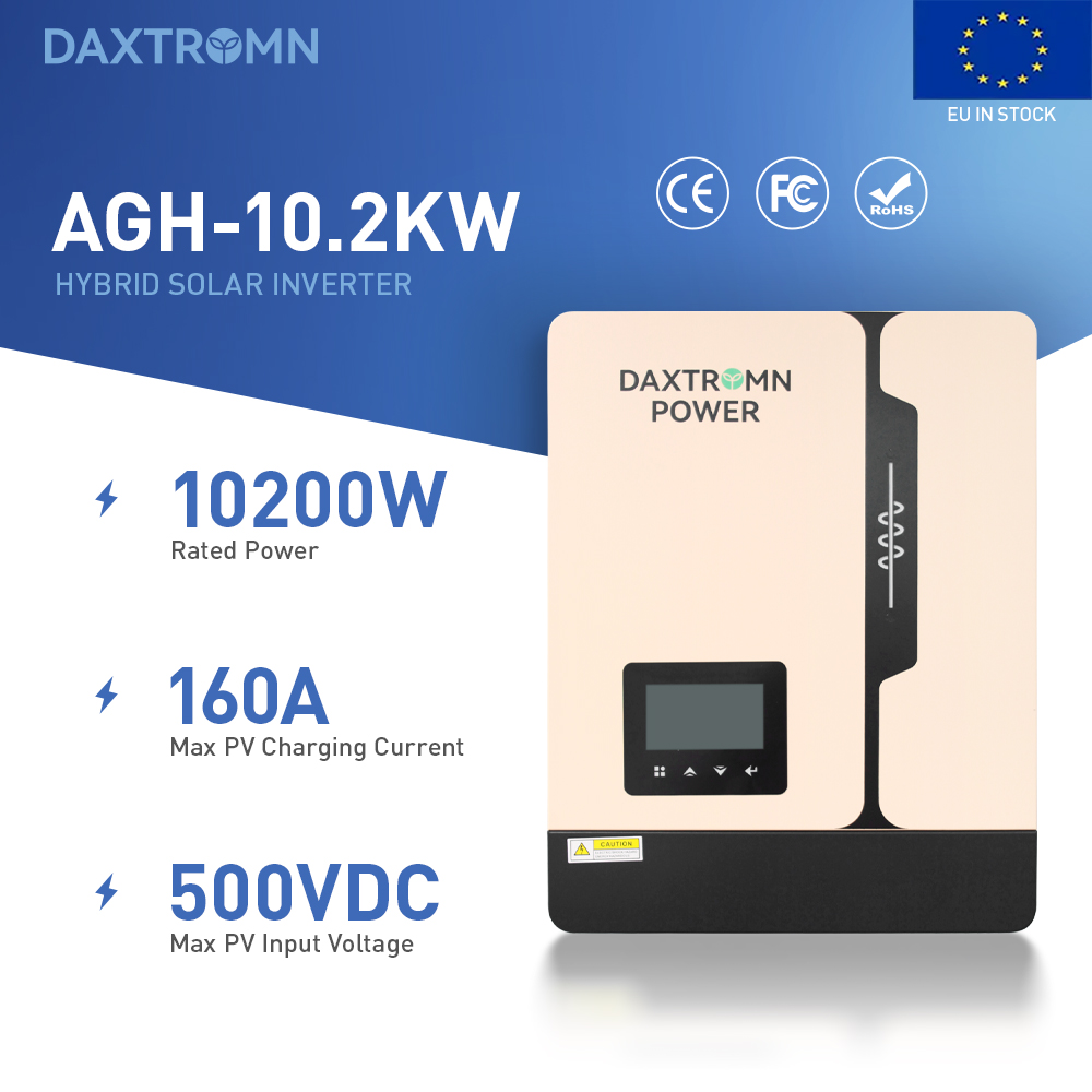 BMS DAXTROMN BMS 2XMPPT 140A 160A On-Grid/Off-Grid 10kw 10.2KW Pure Sine Wave Inverter with Charger DC 48V 230VAC Dual PV In-Put a 2  Output 100000w