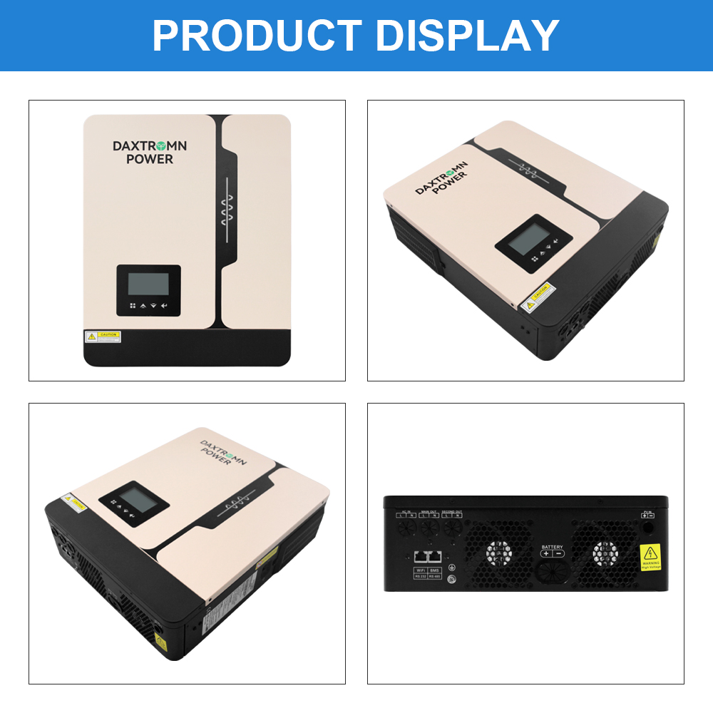 Upgraded Daxtromn Power Mppt 4.2KW Hybrid Solar Inverter 24VDC Batteryless working PV input 90-450V Grid Tie Hybrid Solar Inverter 48V 220V 120-450VDC 140A MPPT Solar Controller Dual Ouput Photovoltaic Inverter