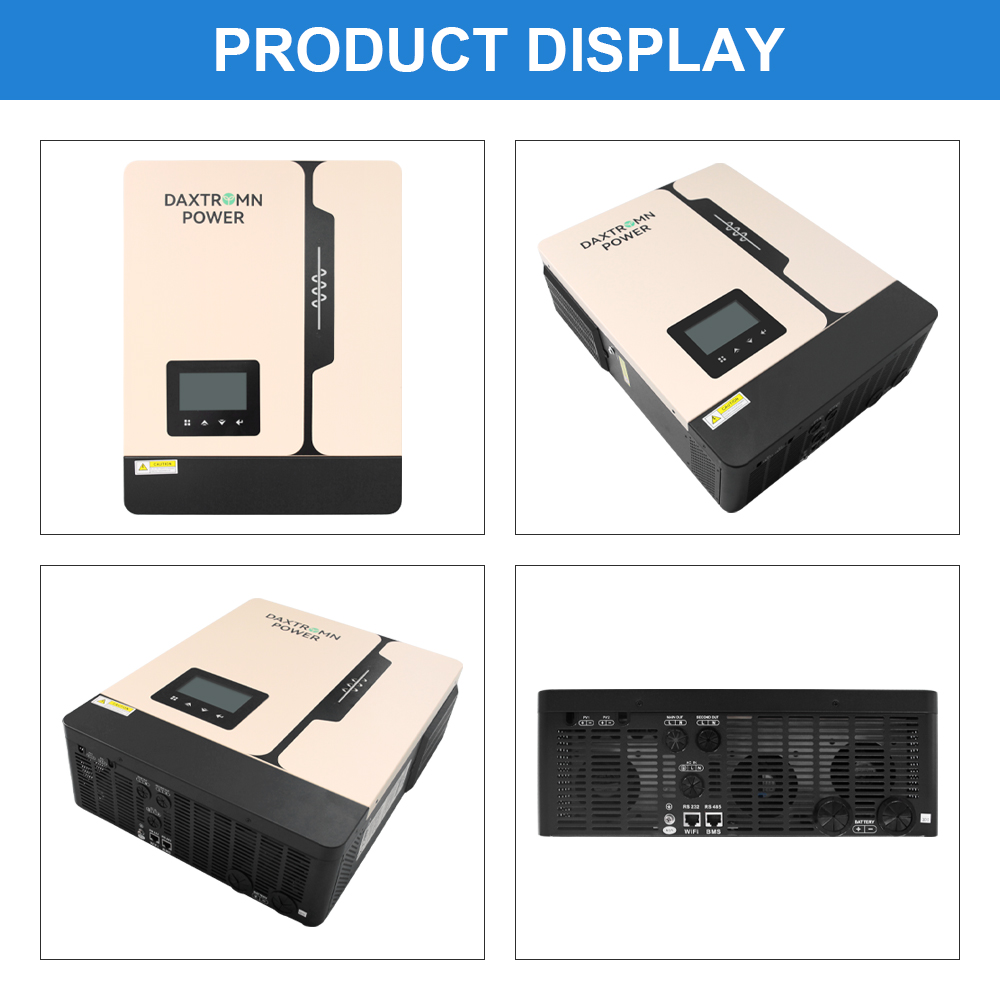 Daxtromn 2 AC Output 8kw  8.2KW 2mppt Hybrid Solar Inverter Pure Sine Wave 220VAC 48VDC Input 160A MPPT Solar Charger 8200w 8000w