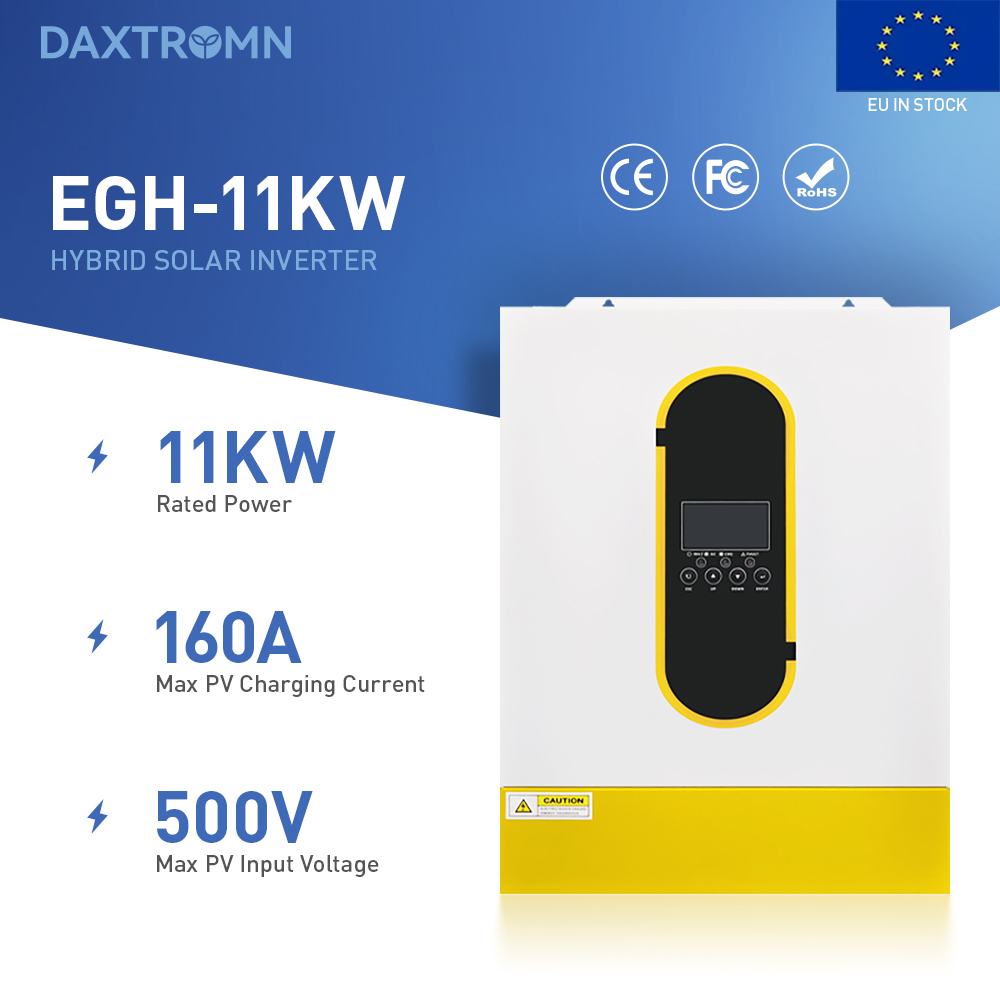 DAXTROMN 11KW Hybrid Inverter 2*MPPT 160A On-Grid/Off-Grid DC 48V Charger