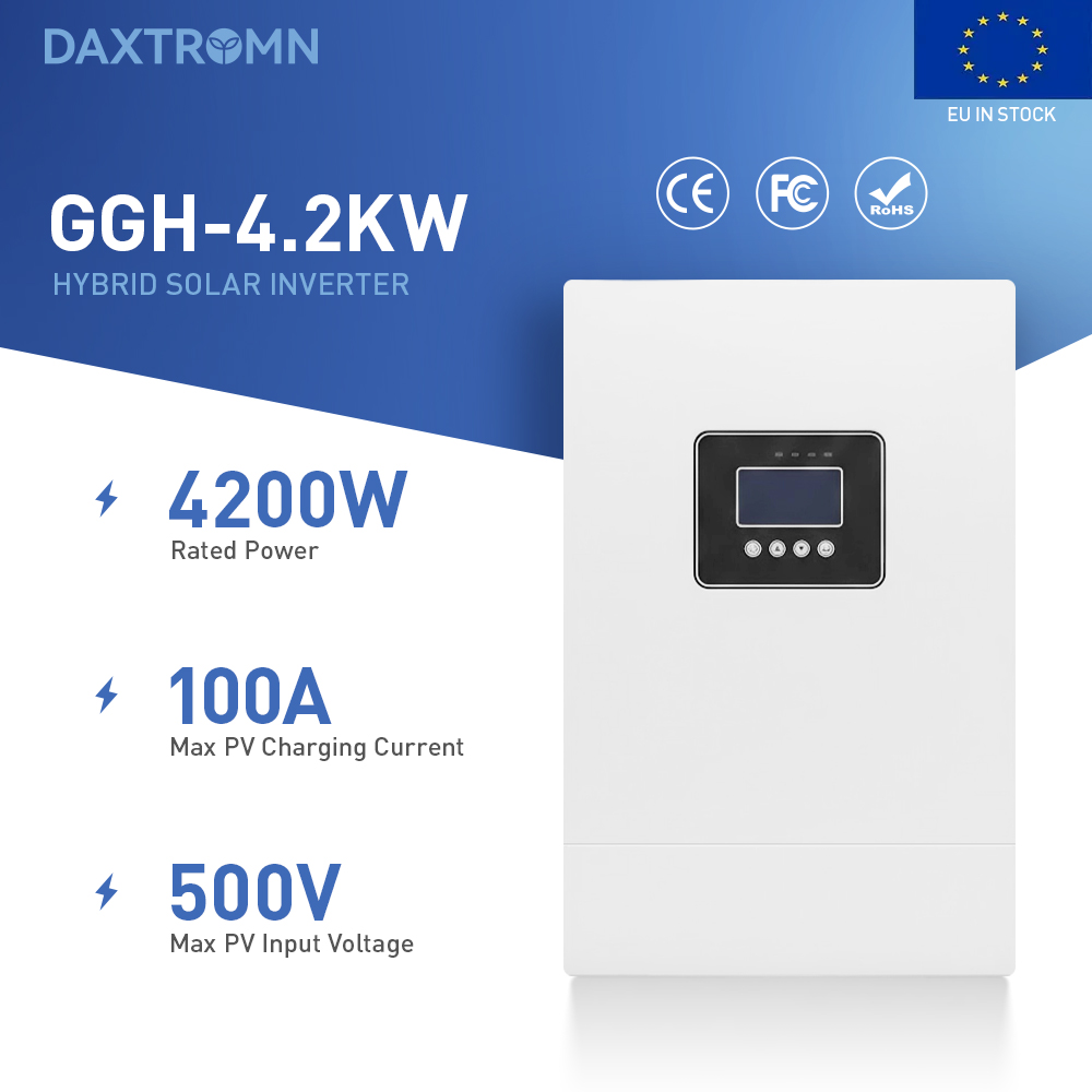 4.2KW solar inverter MPPT 100A AC 220V DC 24VDC 500VDC PV input 5000W Pure Sine Wave hybrid inverter
