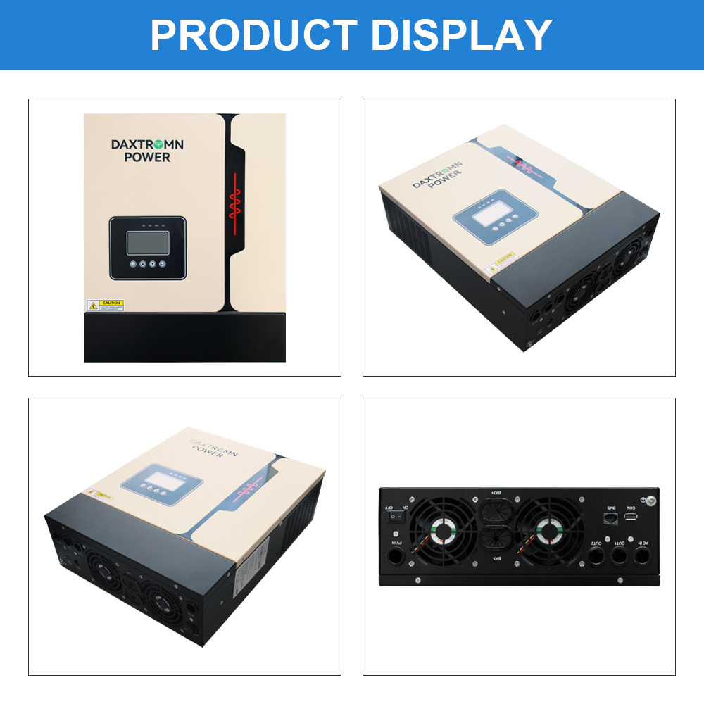 6.5KVA solar inverter MPPT 80A AC 220V DC 48VDC 500VDC PV input 5000W Pure Sine Wave hybrid inverter  5.5KW