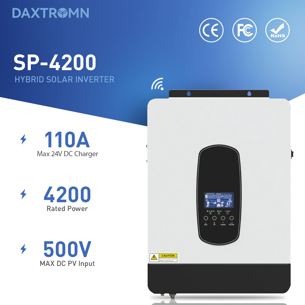 Hybrid Function Inverter Off Grid 3.8kw 6kw 24/48VDC To 220VAC Solar Inverter MPPT Pure Sine Wave Power Inverter