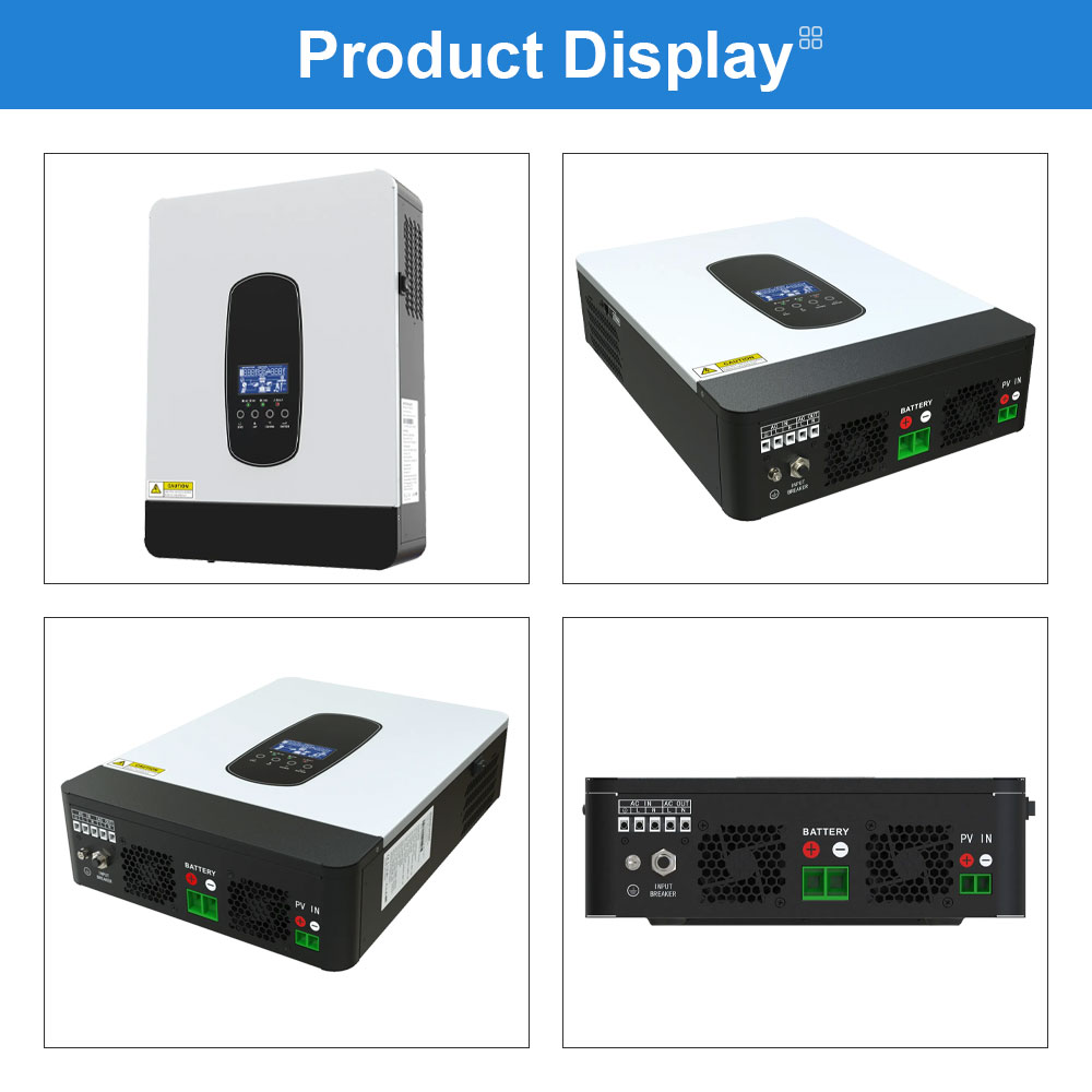 2200VA 1.8KW  Hybrid Solar Inverter 12V  230V With Max 80A MPPT Charge Controller PV Max 450VDC Pure Sine Wave Inverter