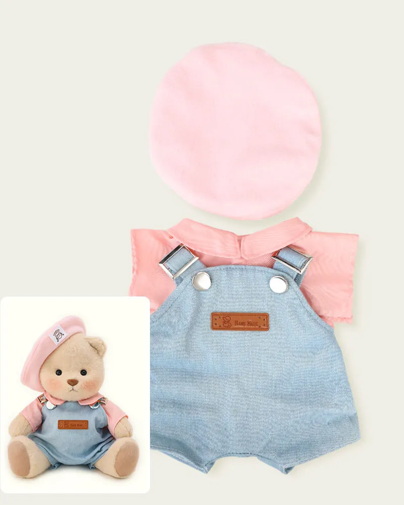 Getahug Pink Beanie Overalls Bunny | Handmade Jointed Stuffed Animal Gift (Pre-sale)