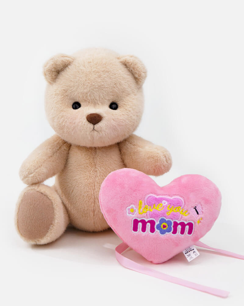 Mother's Day Love Embroidery Bear Set | Handmade Jointed Teddy Bear Gift