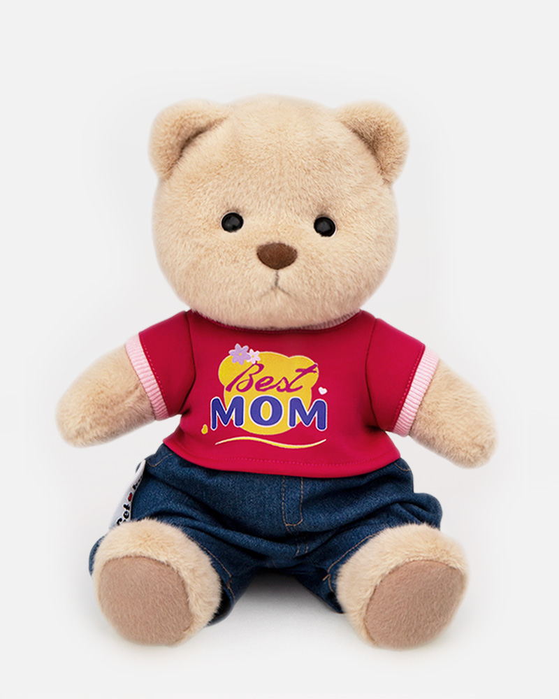 Mother's Day Love Embroidery Bear Set | Handmade Jointed Teddy Bear Gift