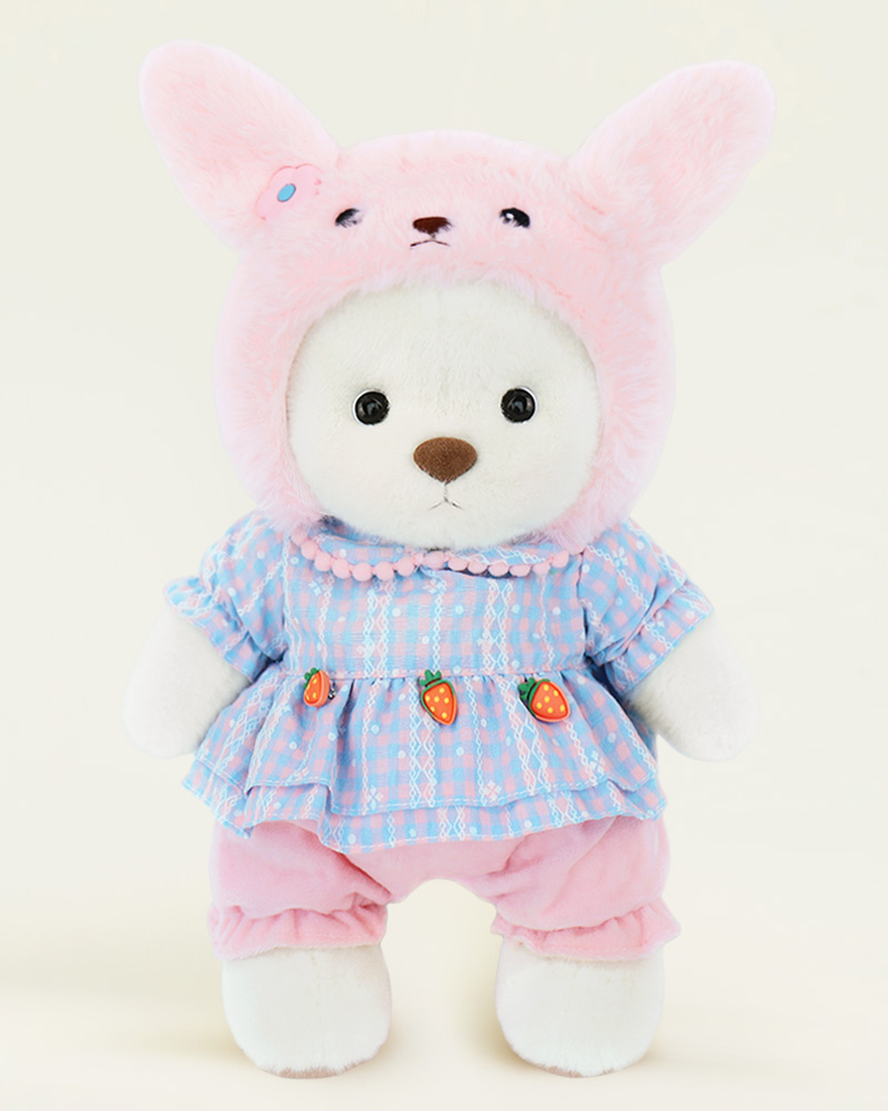 Pink Hat Radish Easter Set | Handmade Jointed Teddy Bear Gifts