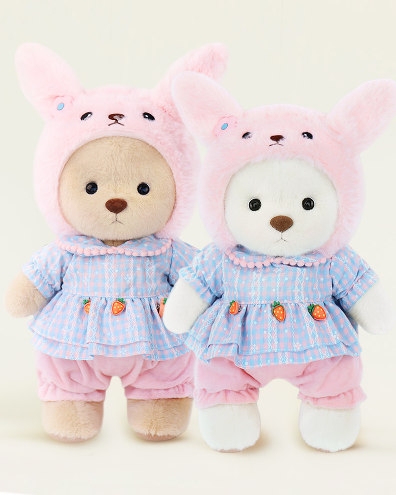 Pink Hat Radish Easter Set / Handmade Jointed Teddy Bear Gifts, Outfits Only