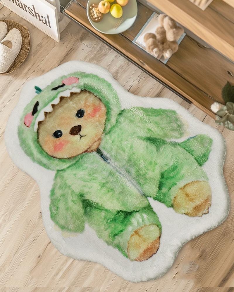 Getahug Faux Rabbit Fur Bear Print Carpet