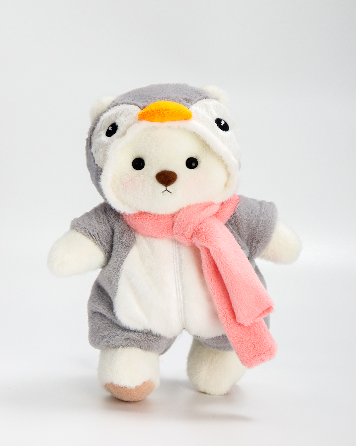 Getahug Grey Penguin Teddy Bear | Handmade Jointed Stuffed Animal Gift