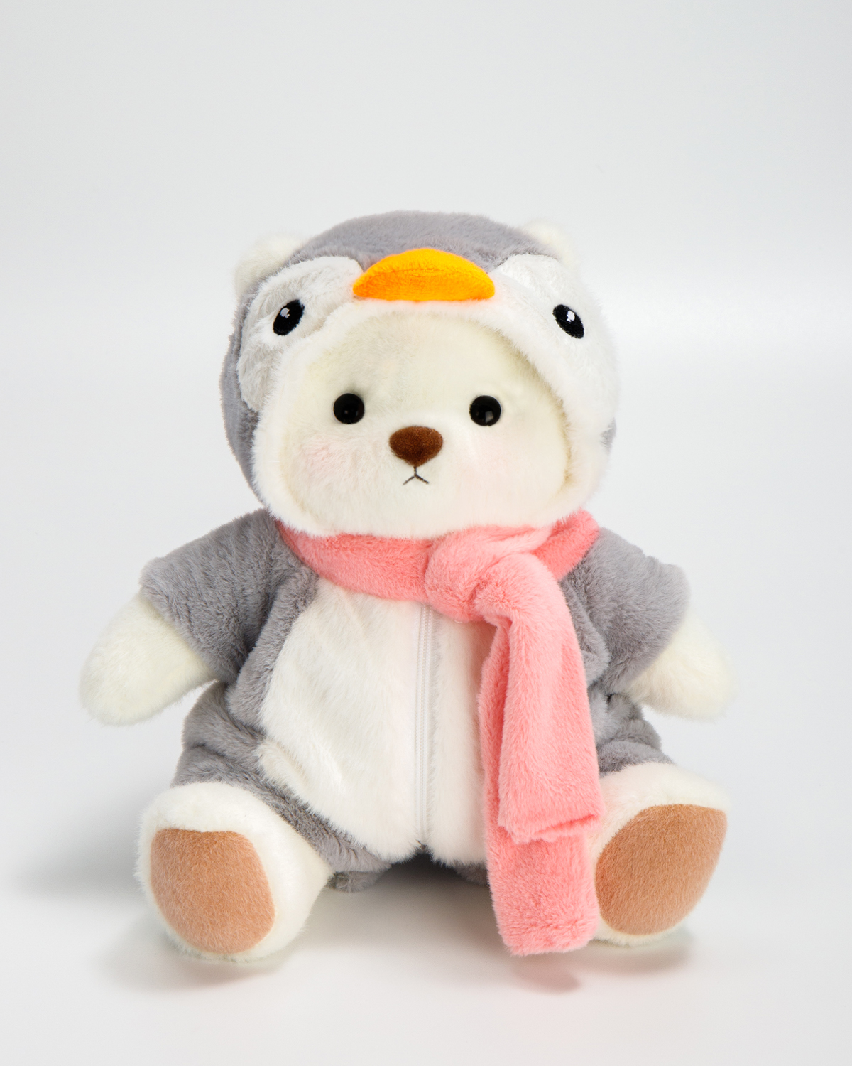 Getahug Grey Penguin Teddy Bear | Handmade Jointed Stuffed Animal Gift