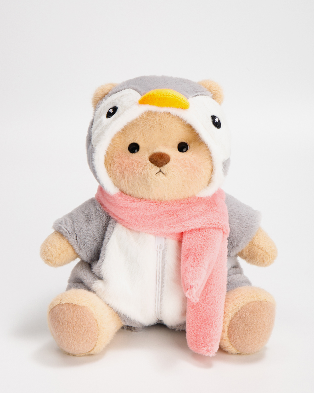 Getahug Grey Penguin Teddy Bear | Handmade Jointed Stuffed Animal Gift