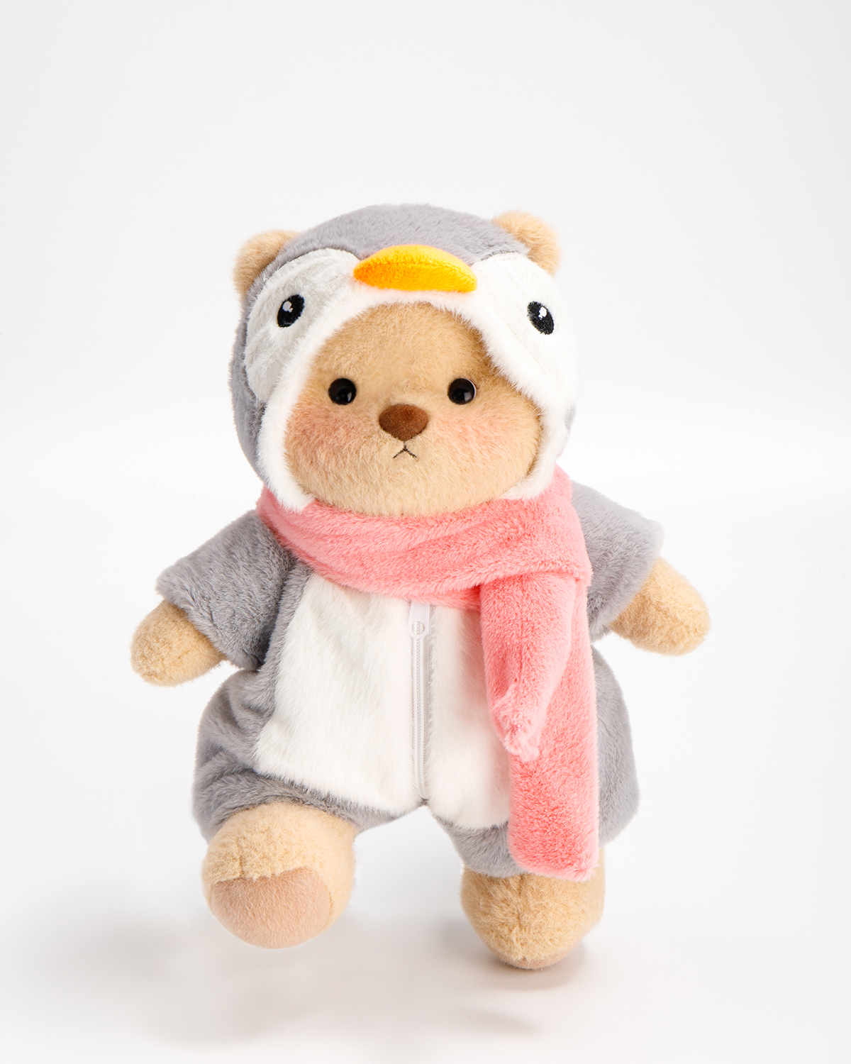 Getahug Grey Penguin Teddy Bear | Handmade Jointed Stuffed Animal Gift
